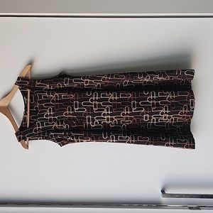 Vintage Sandro Abstract Link Embroidered Shift Dress